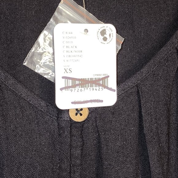 Free People Black Button-Down Cape/Poncho Flowing Long-Sleeve Top - XS - Picture 9 of 9